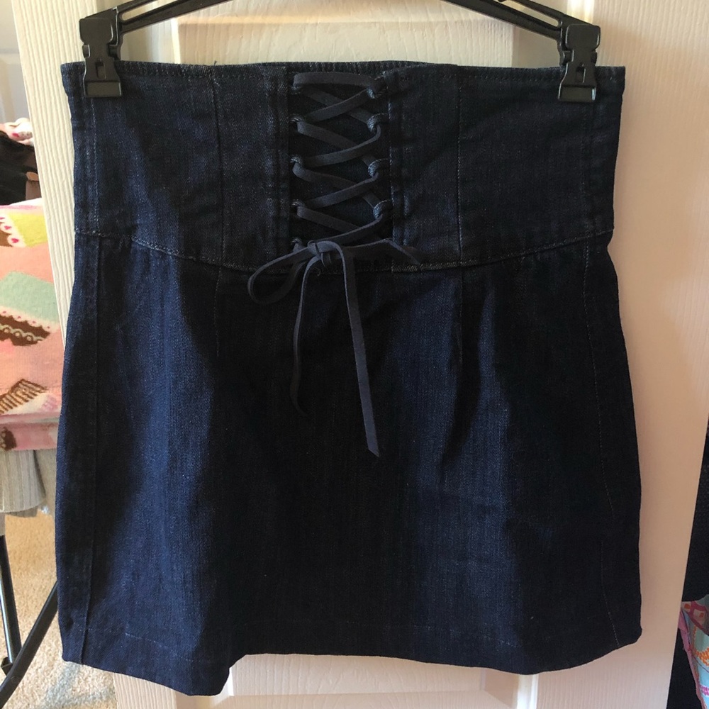 Express lace up denim skirt WORN ONCE!